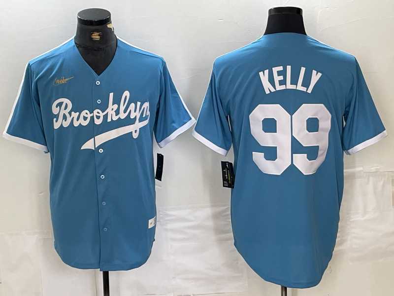 Men%27s Brooklyn Dodgers #99 Joe Kelly Light Blue Cooperstown Collection Cool Base Jersey->colorado rockies->MLB Jersey